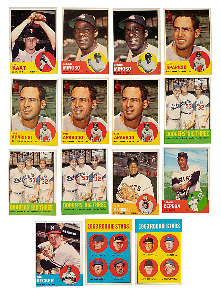 1963 Topps Near-Complete Set (507/576) Including #200 Mickey Mantle SGC EX/NM+ 6.5 Plus 450 Duplicates