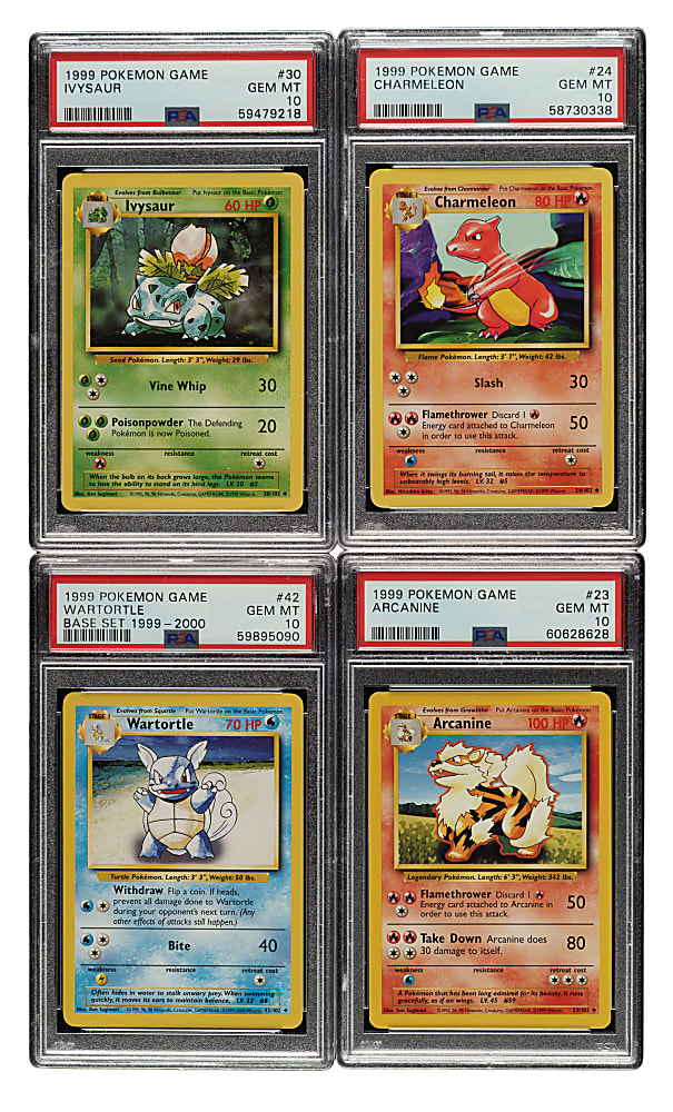 1999 Pokemon Base Set PSA-Graded Near-Complete Set (86/102) - All PSA GEM MINT 10 Examples Including 11 Shadowless!