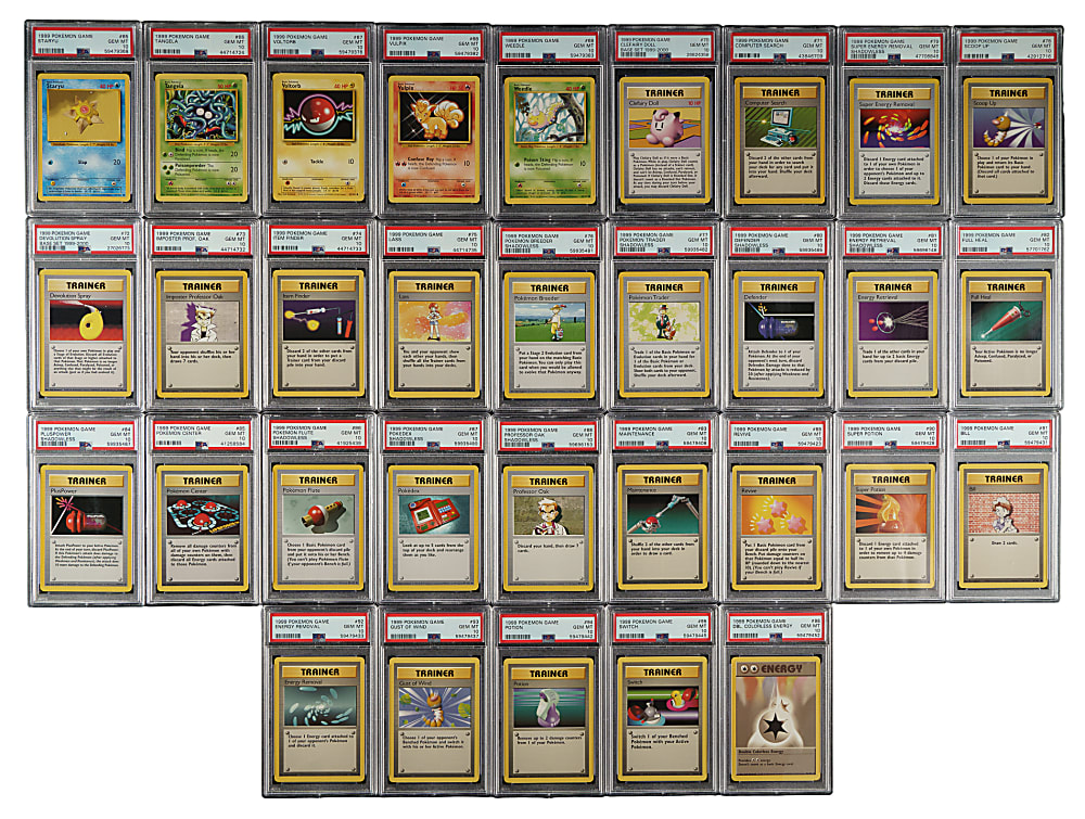 1999 Pokemon Base Set PSA-Graded Near-Complete Set (86/102) - All PSA GEM MINT 10 Examples Including 11 Shadowless!