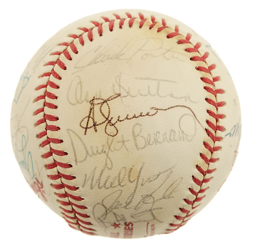 1982 Milwaukee Brewers American League Champions Team-Signed World Series Baseball with Yount, Molitor, and Simmons