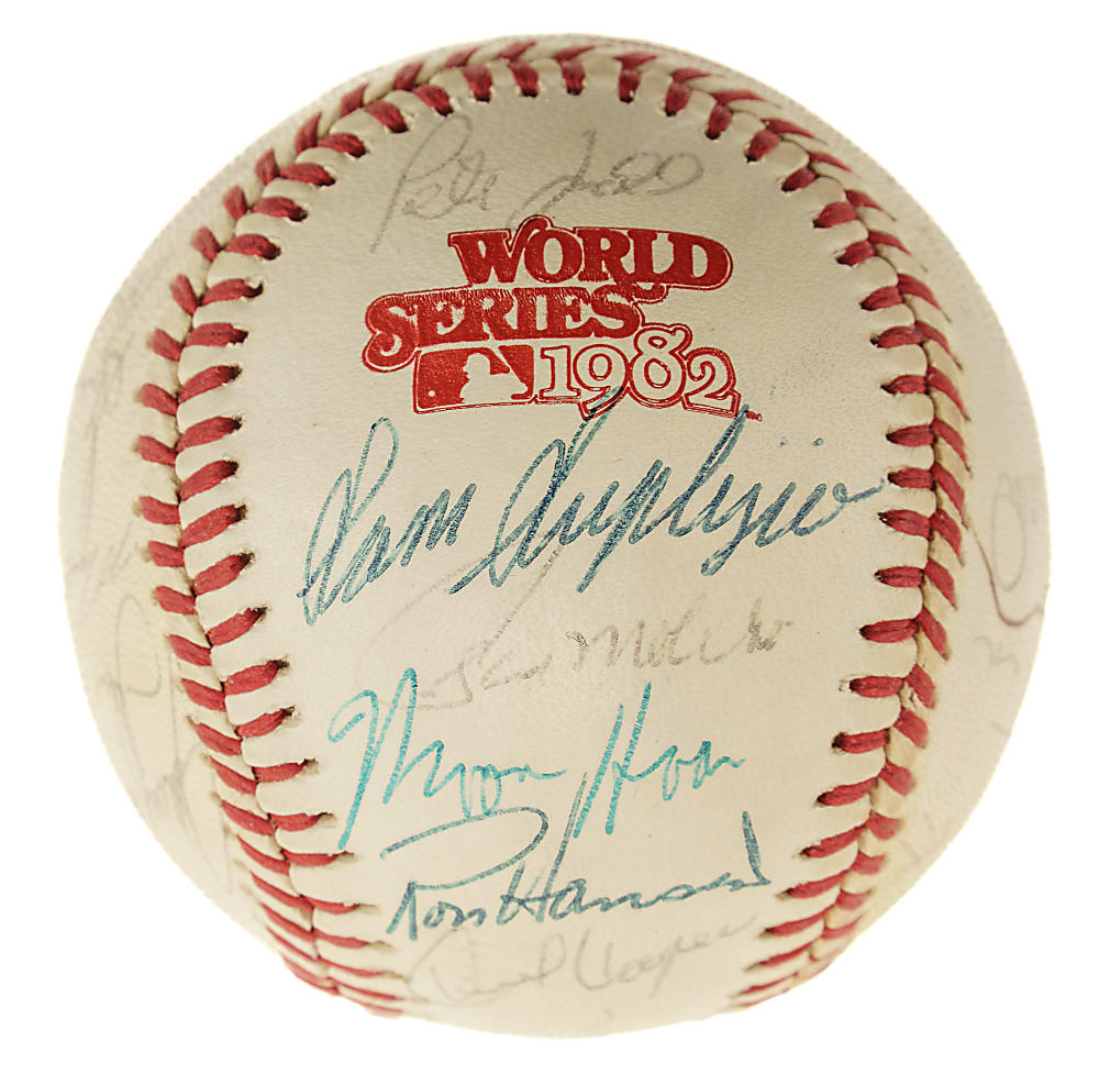 1982 Milwaukee Brewers American League Champions Team-Signed World Series Baseball with Yount, Molitor, and Simmons