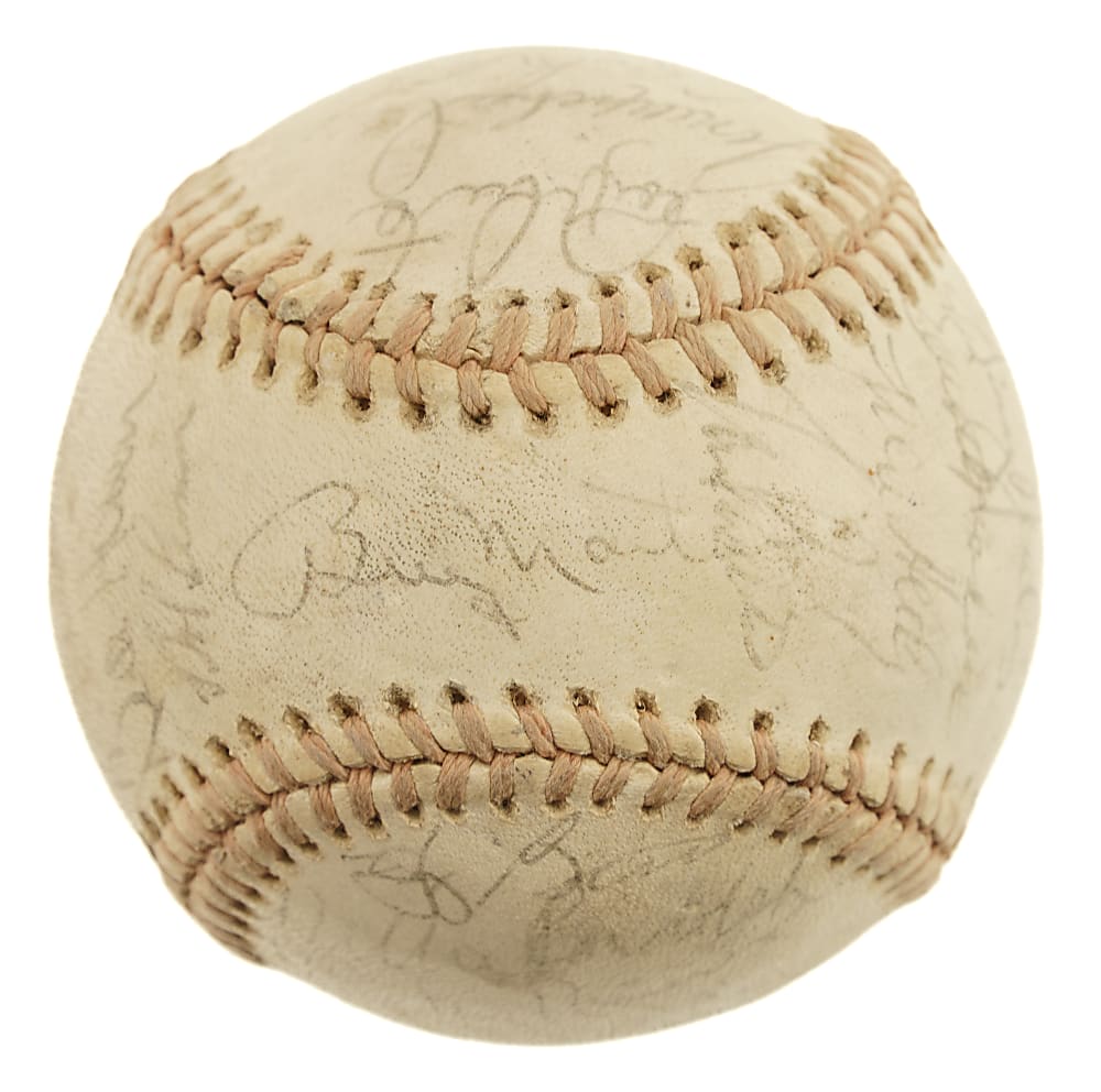 1976 New York Yankees American League Champions Team-Signed Baseball with Thurman Munson - JSA