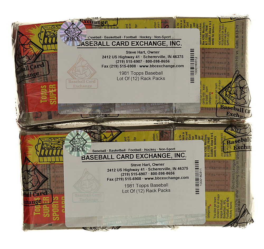 1981 Topps Unopened Rack Pack Collection (24 Packs) - BBCE - Equal to One Rack Box