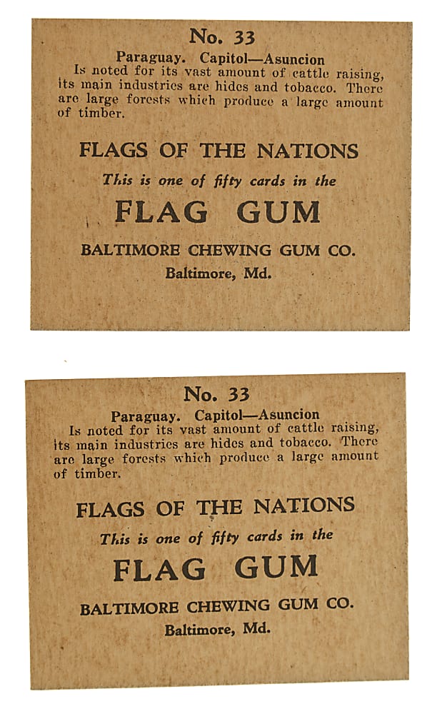 Circa 1933 Goetze's "Wrapped Kisses" Display Box with R52 Flags of the Nation Cards