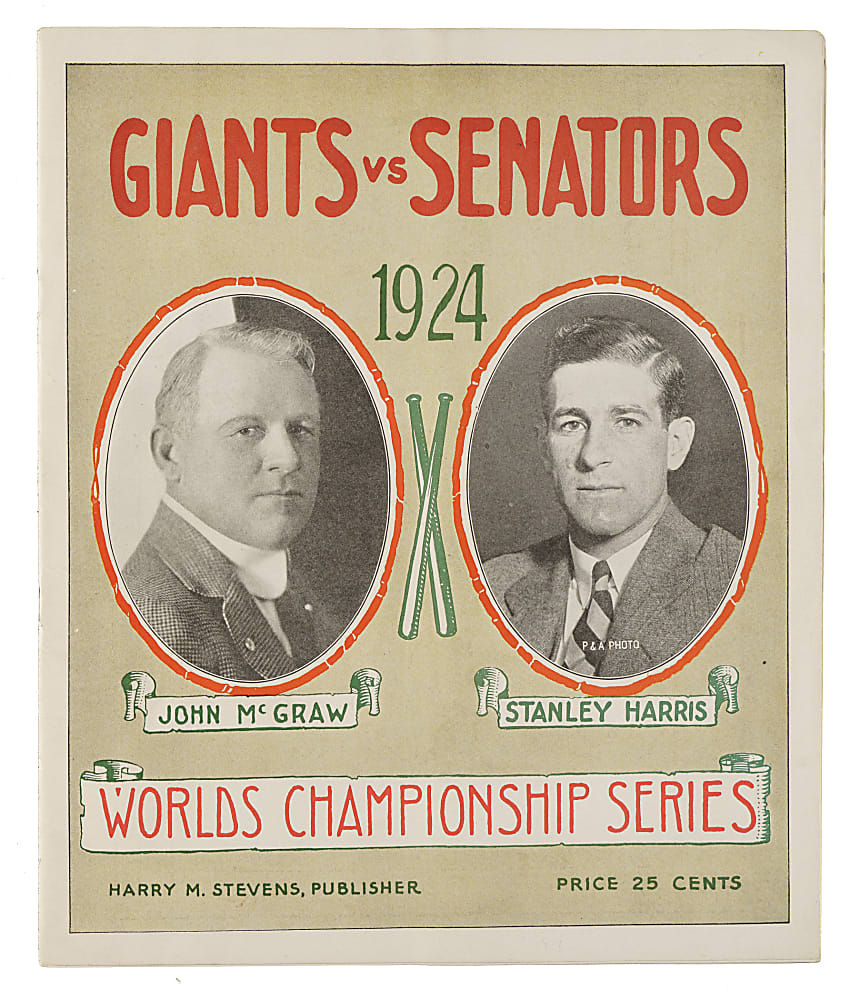 1924 New York Giants (vs. Washington Senators) World Series Program