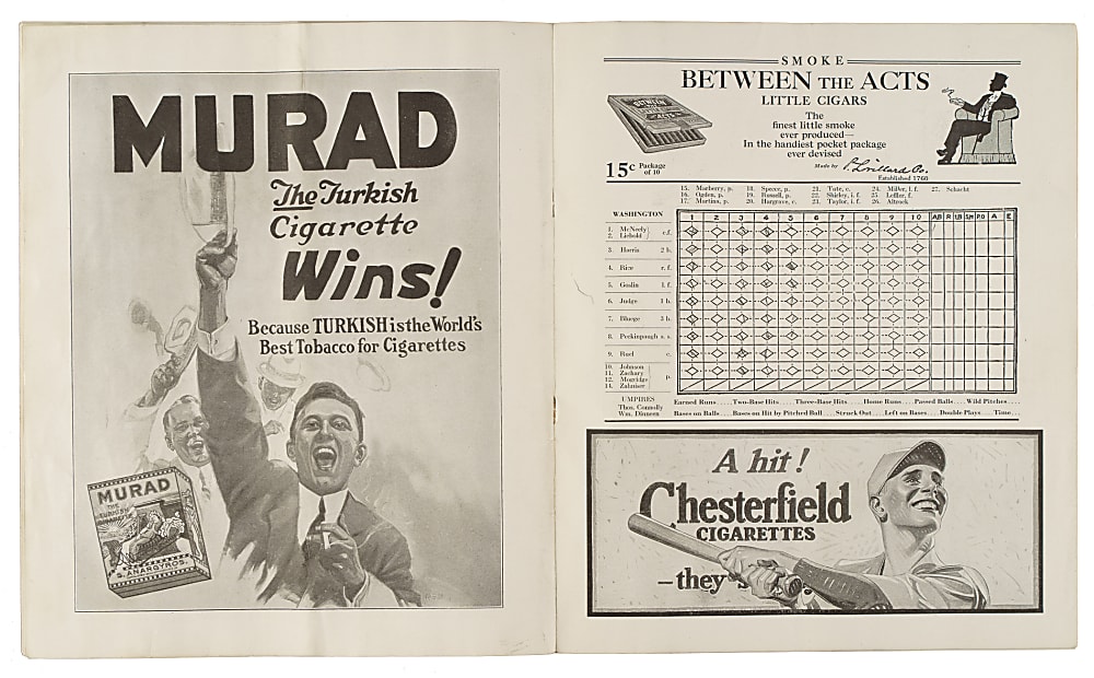 1924 New York Giants (vs. Washington Senators) World Series Program