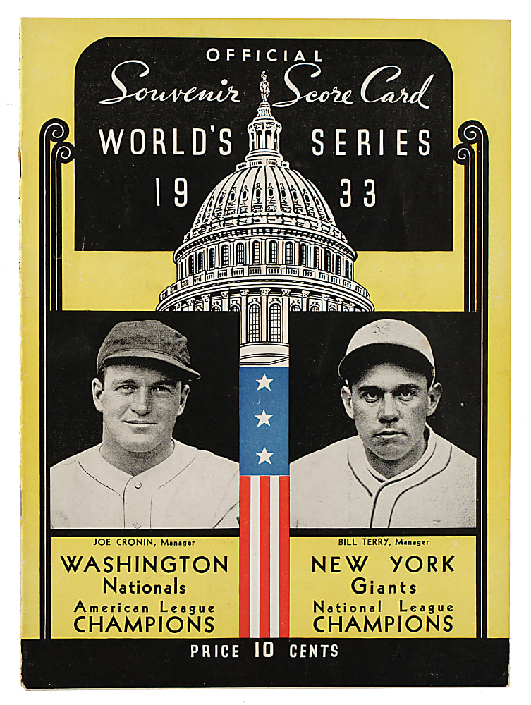 1933 Washington Nationals (vs. New York Giants) World Series Program