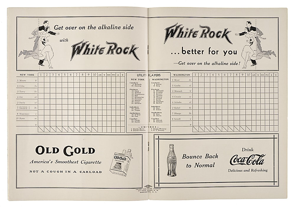 1933 Washington Nationals (vs. New York Giants) World Series Program