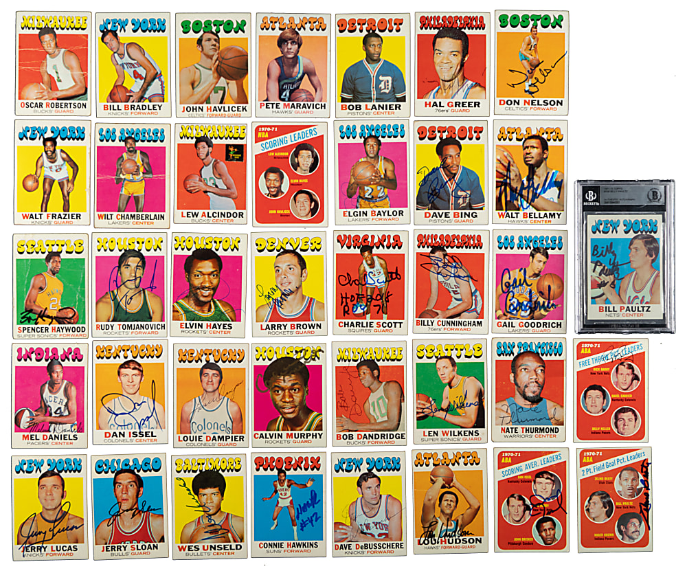 1971-1972 Topps Basketball Near-Complete Set (232/233) Including 140 Signed Cards