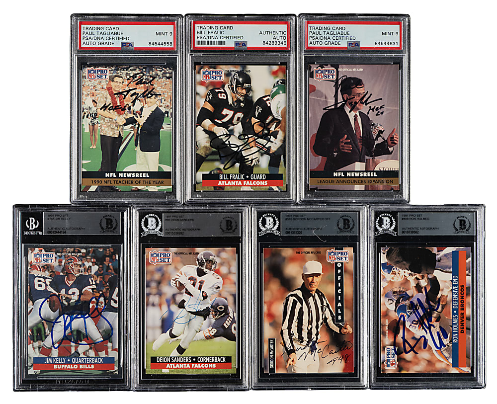 1991 Pro Set Football Complete Set (850) Including 705 Signed Cards