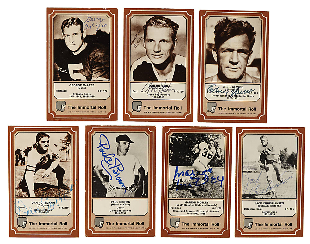 1975 Fleer Immortals Football Complete Set (84) Plus 11 Signed Cards