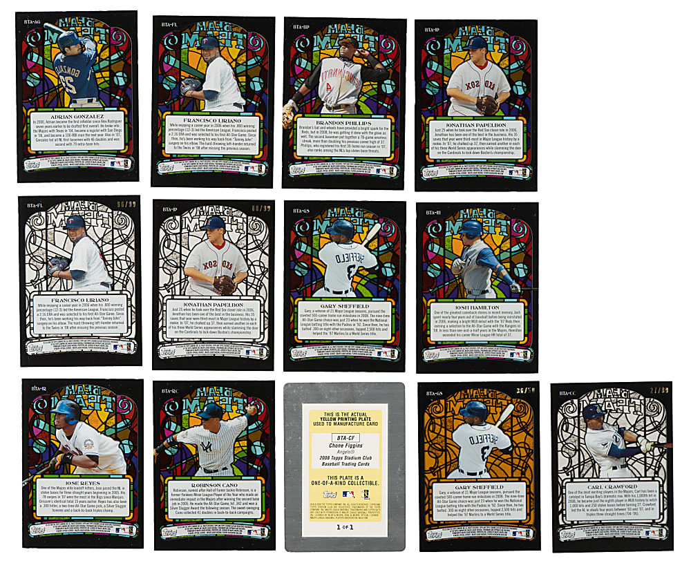 2008 Topps Stadium Club Beam Team Autographs Near-Complete Set (51/52) Plus 25 Numbered Variations Including Gary Carter, Robinson Cano, and Carl Crawford