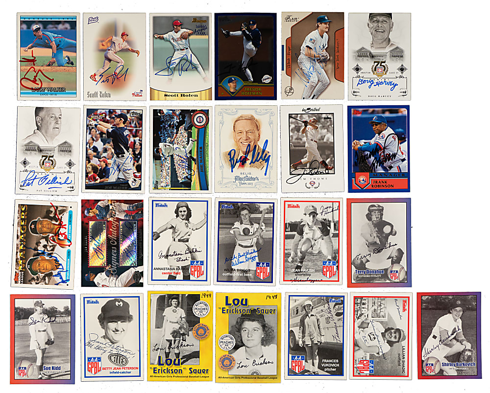 Signed 1990 to 2014 Topps, Upper Deck, Donruss, and Bowman Hall of Fame Collection (80) Including Jeter, Rivera, and Griffey Jr.