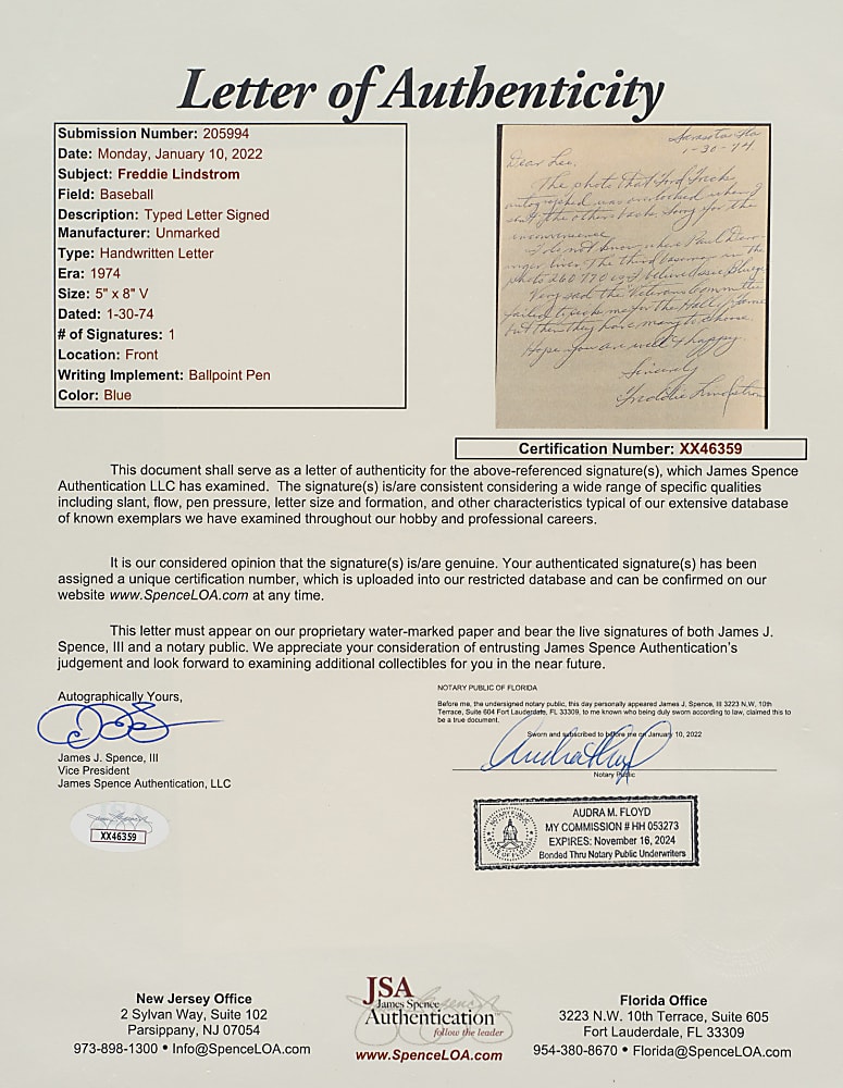 Hall of Fame and Executives Signed Letter Collection (10) Including Ashburn, Hoyt, Chandler, and Steinbrenner