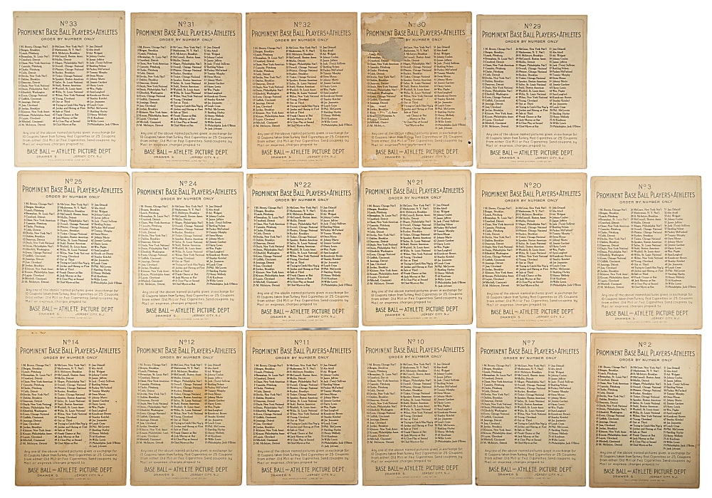 1911 T3 Turkey Red Near-Complete Set (74/100) Including 27 Advertising Backs