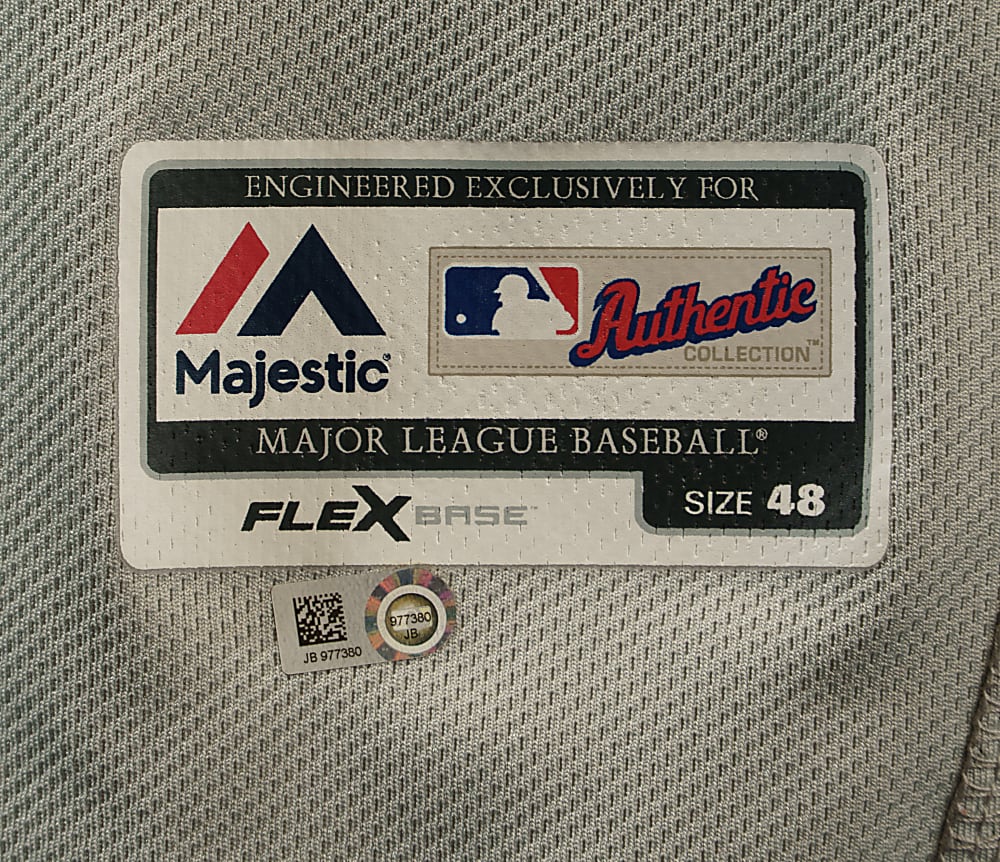 2017 Rhys Hoskins Philadelphia Phillies Signed Game-Used Road Jersey - Home Run Record - MLB