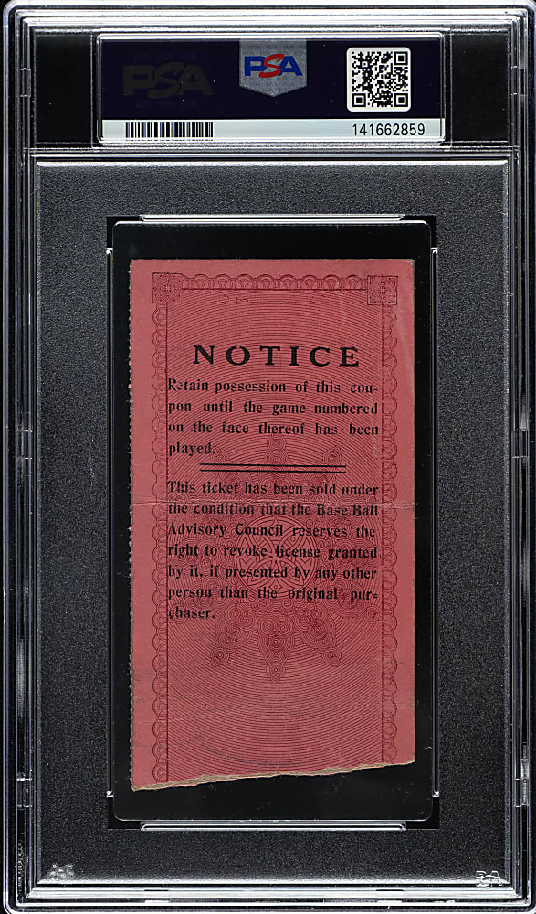 1927 Pittsburgh Pirates (vs. New York Yankees) World Series Game 1 Ticket Stub PSA GOOD 2