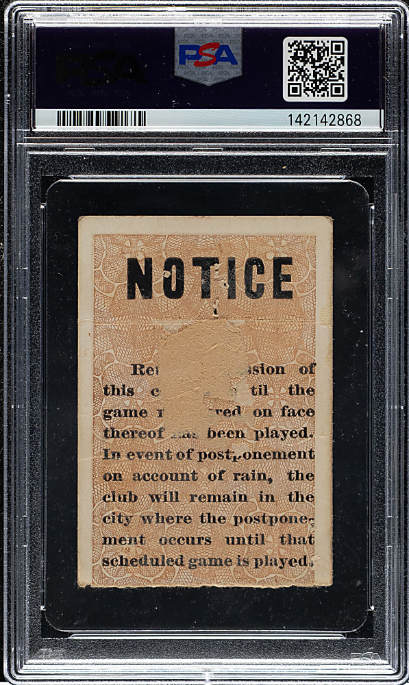 1912 New York Giants (vs. Boston Red Sox) World Series Game 6 Ticket Stub PSA POOR 1 (MK)