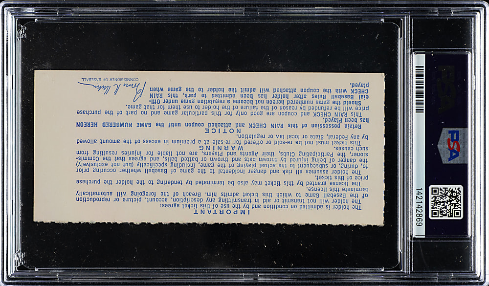 1969 New York Mets (vs. Baltimore Orioles) World Series Game 5 Ticket Stub PSA EX-MT 6
