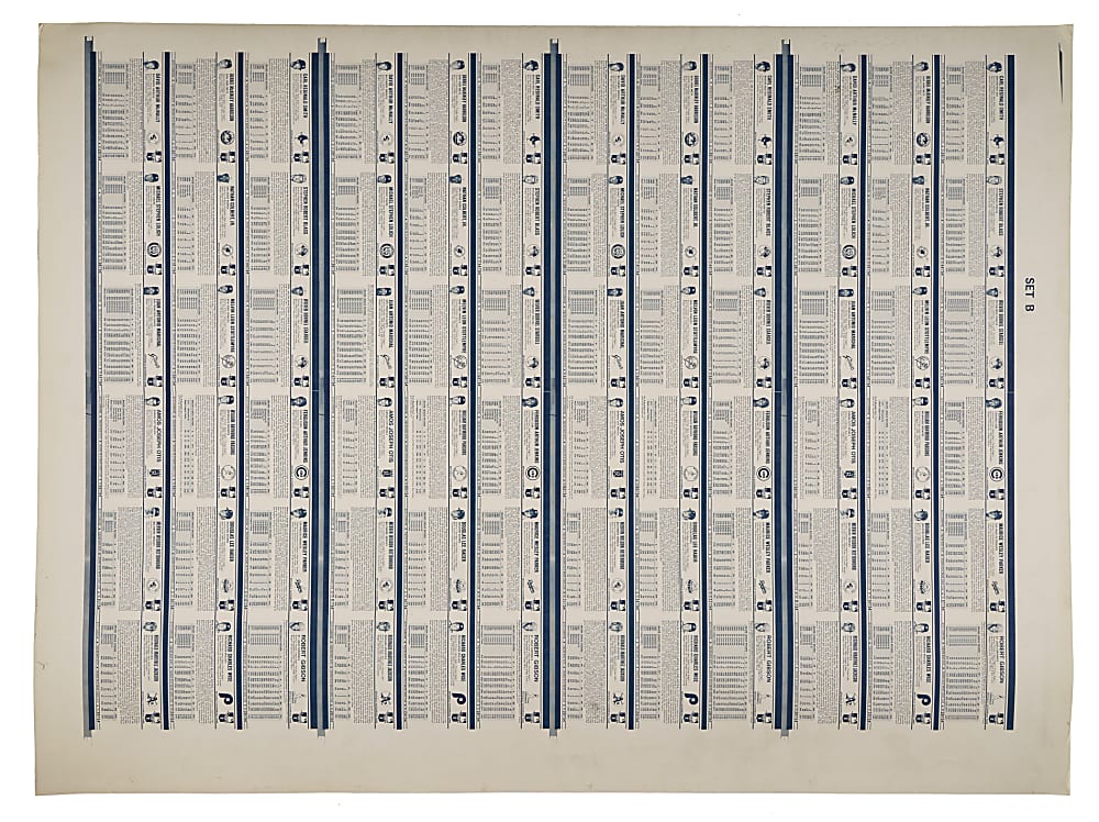 1972 Kellogg's 3-D Uncut Sheet Collection (3 Sheets, 216 Cards) Including Four Complete Sets