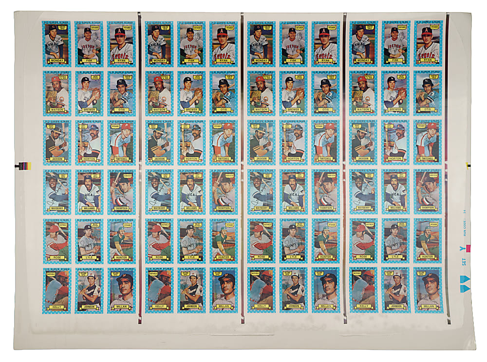 1974 Kellogg's 3-D Uncut Sheet Collection (3 Sheets, 216 Cards) Including Four Complete Sets