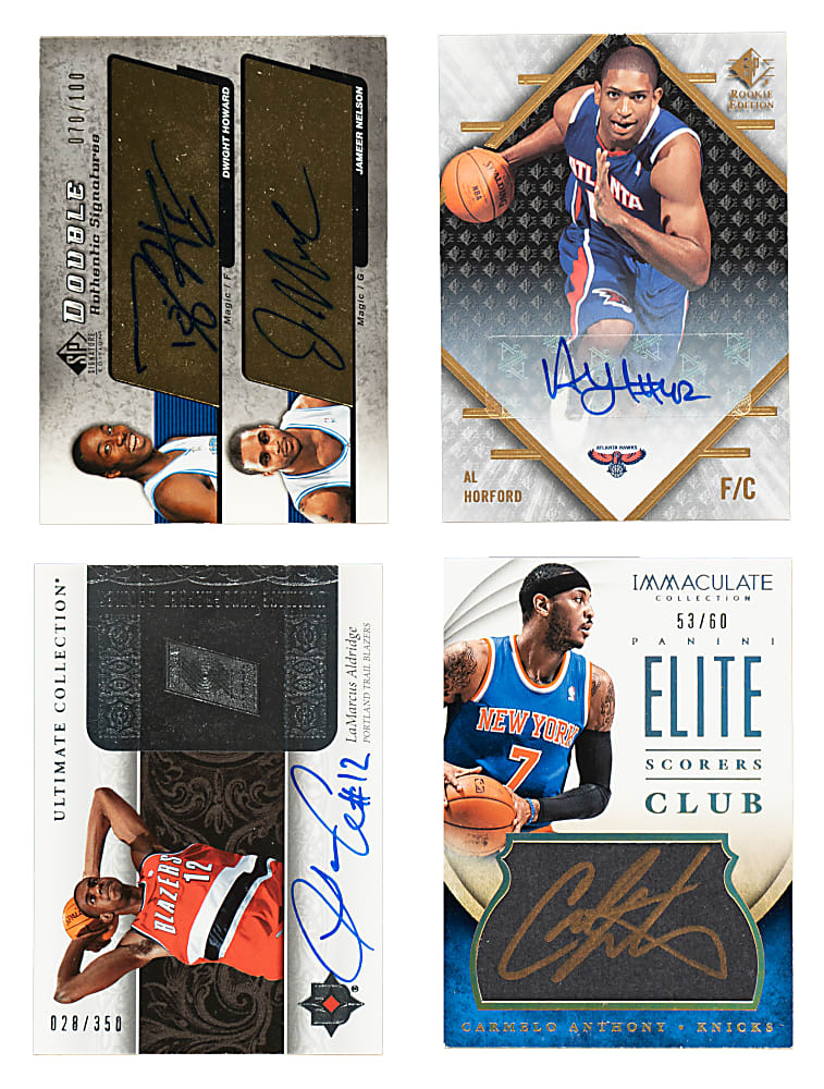 Signed 2000 to 2019 Topps, Fleer, Upper Deck, and Panini Basketball Collection (161) Including Carmelo Anthony and LaMarcus Aldridge