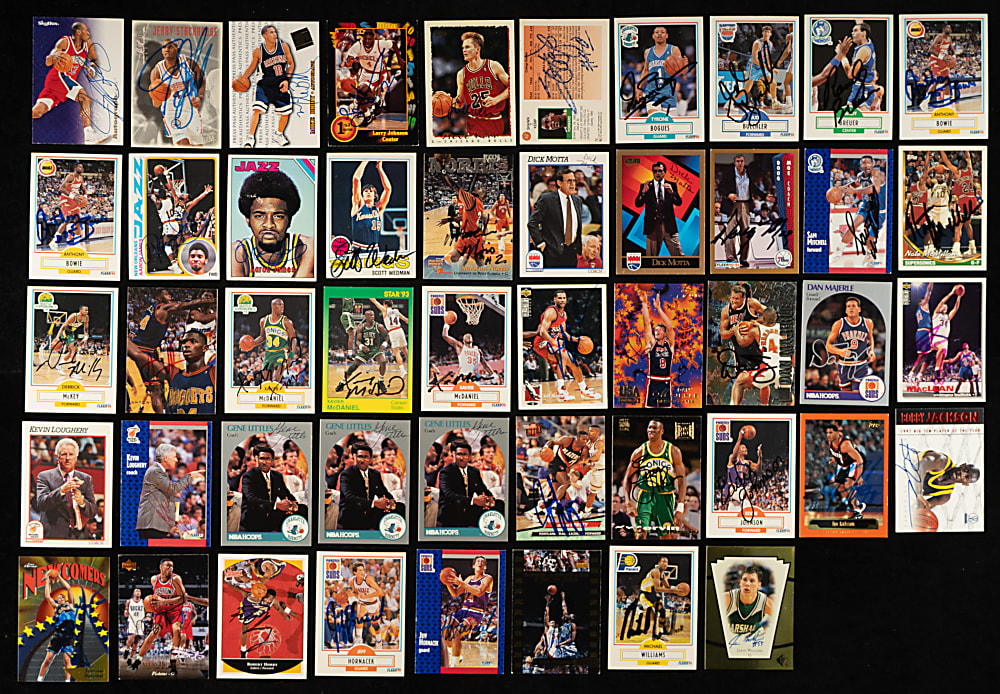 Signed 1961 to 1998 Topps, Fleer, Upper Deck, and NBA Hoops Basketball Collection (281)
