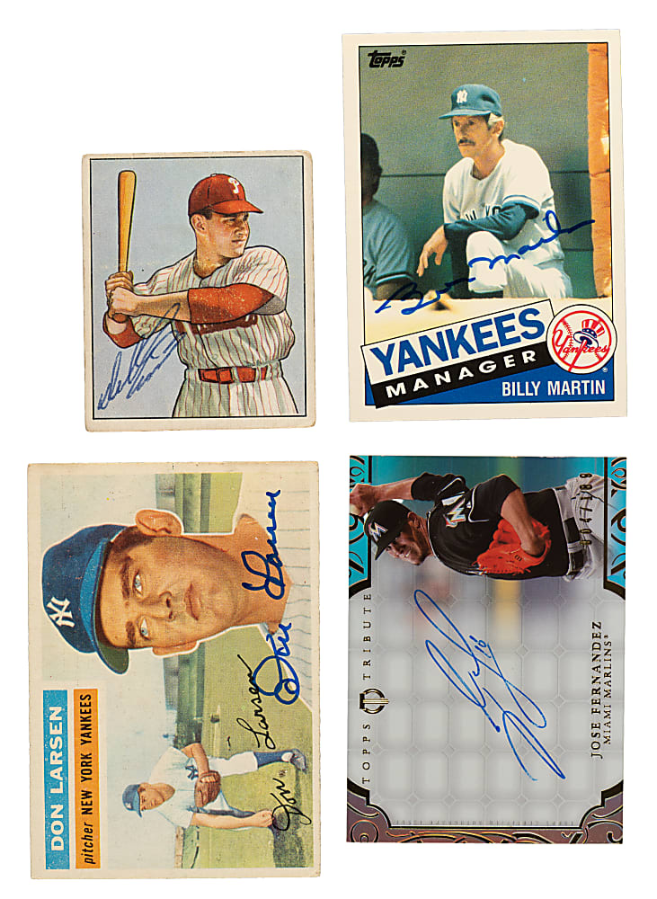 1950 to 2015 Topps, Bowman, Fleer, and Upper Deck Signed-Card Collection (259) Including Conigliaro, Quisenberry, B. Martin, R. Wright, and J. Wood