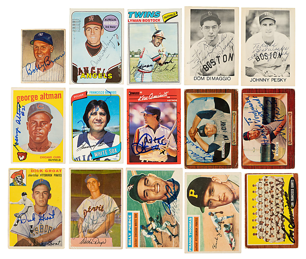 1950 to 2015 Topps, Bowman, Fleer, and Upper Deck Signed-Card Collection (259) Including Conigliaro, Quisenberry, B. Martin, R. Wright, and J. Wood