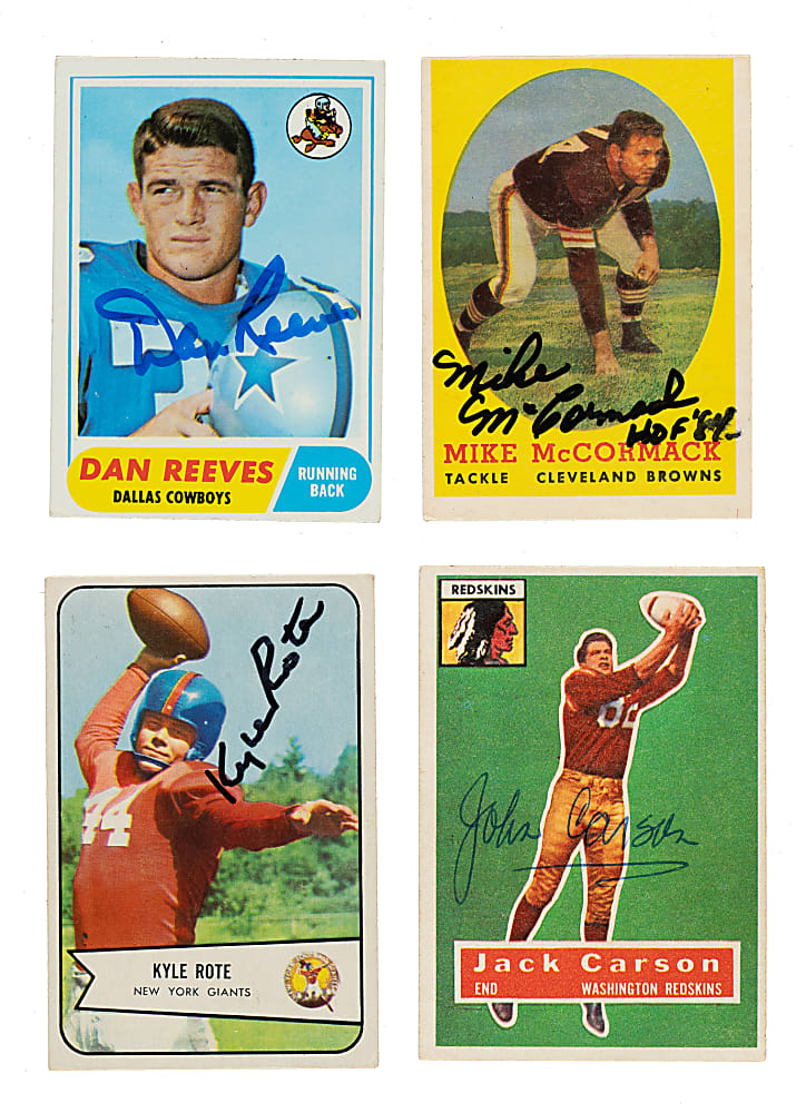 Signed 1950s to 1990s Topps, Bowman, and Post Cereal Football Collection (725)