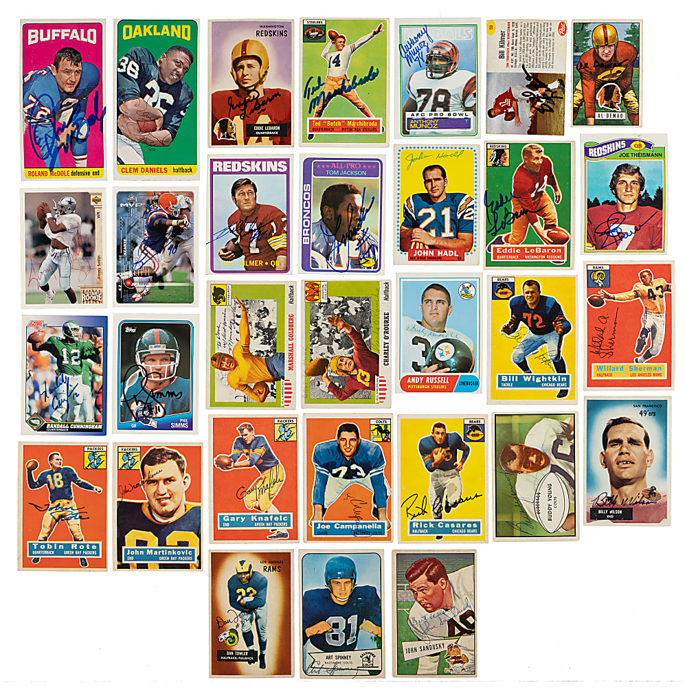 Signed 1950s to 1990s Topps, Bowman, and Post Cereal Football Collection (725)