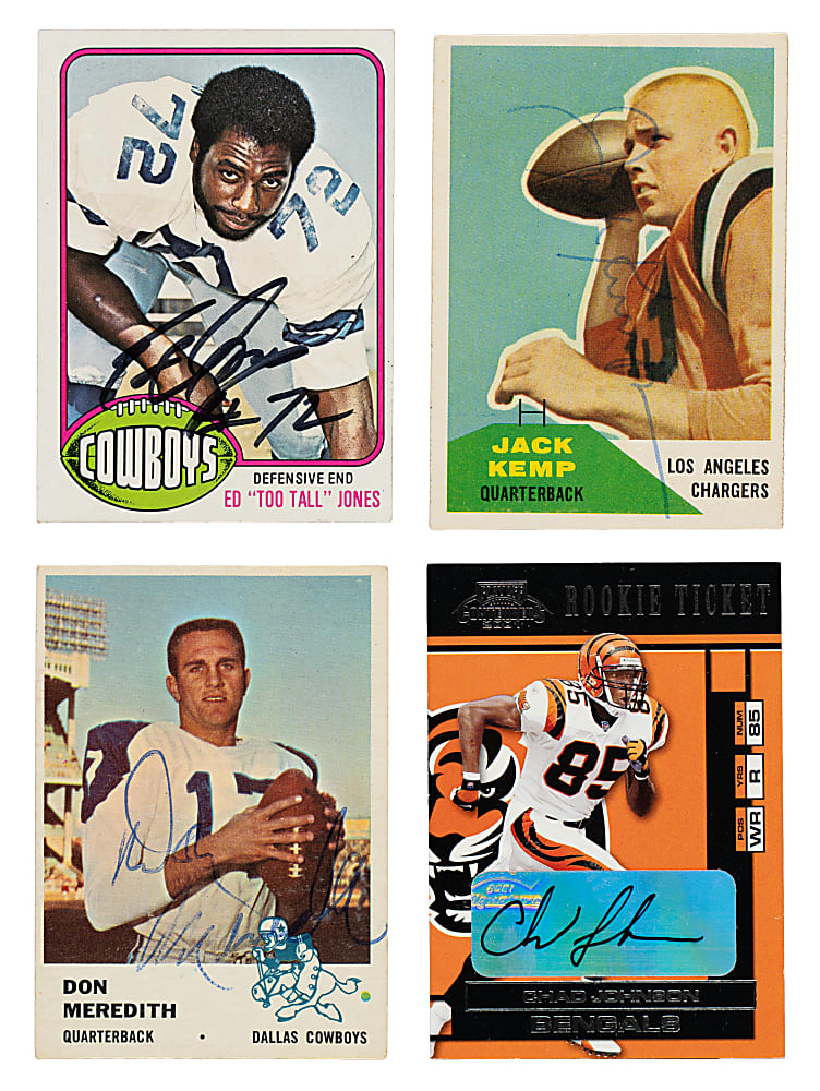 Signed 1950s to 2000s Topps, Fleer, Pro Set and Score Football Collection (355) Including Shaun Alexander, Chad Johnson, and Jack Kemp
