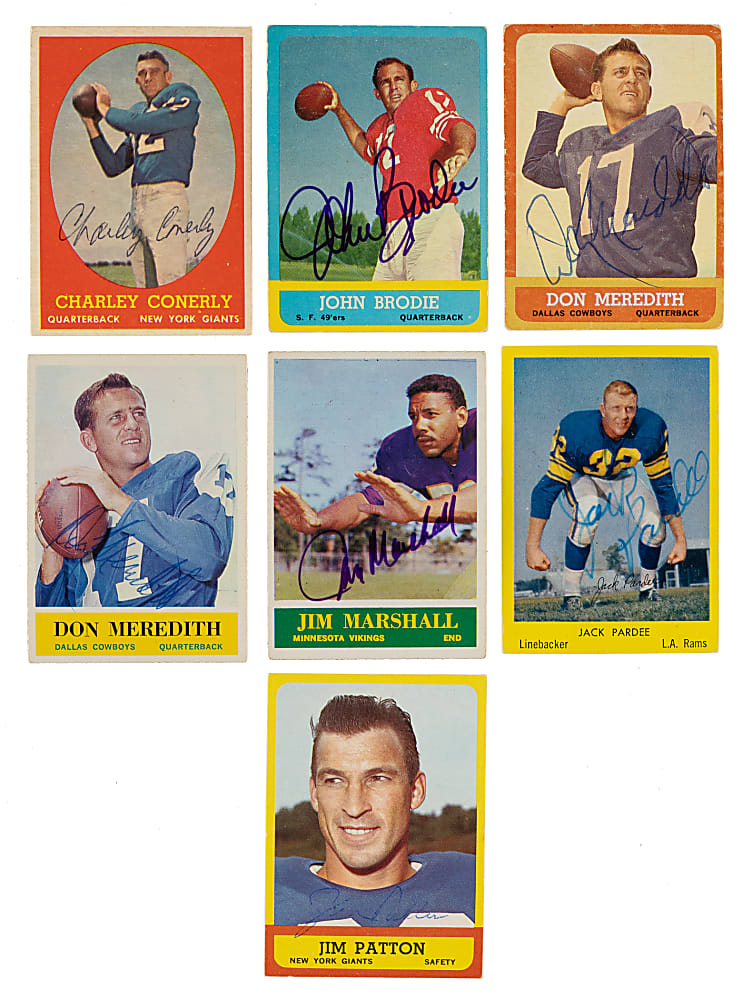 Signed 1950 to 1991 Topps, Philadelphia, Fleer, and Upper Deck Football Collection (190)