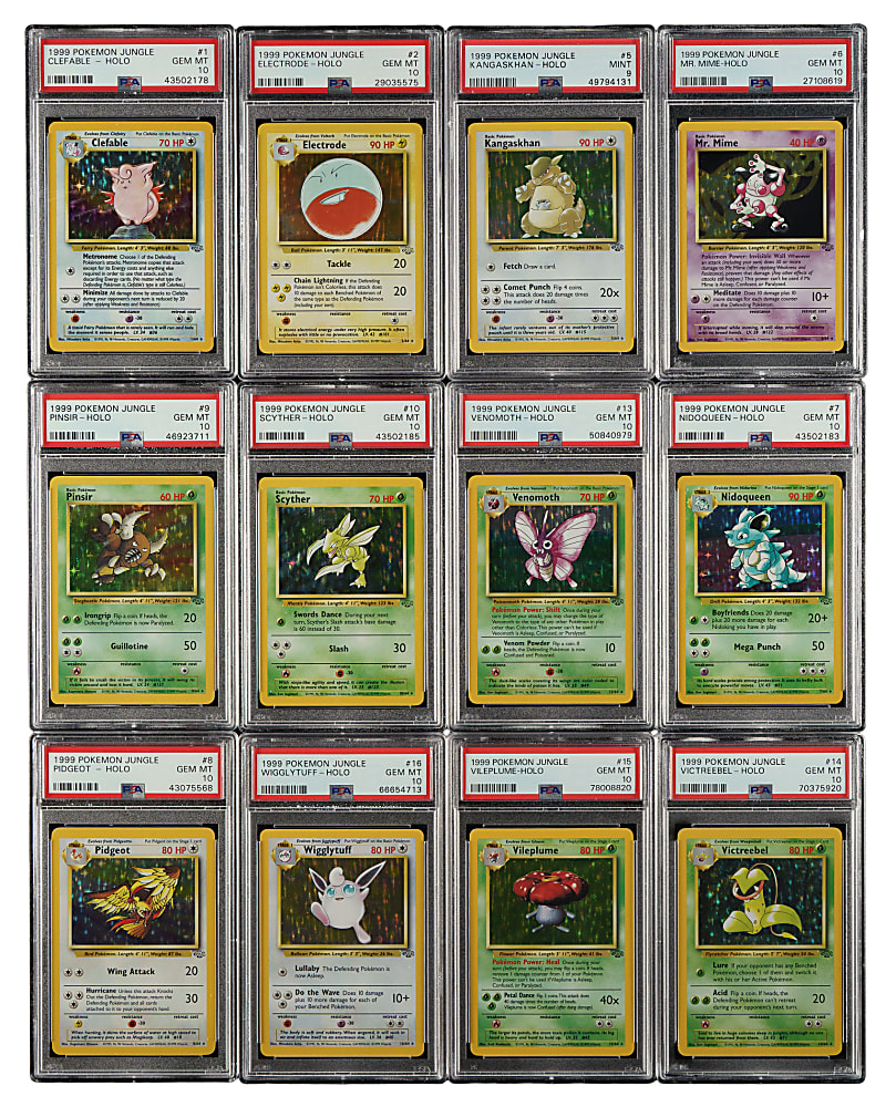 1999 Pokemon Jungle PSA-Graded Complete Set (64) Including 61 GEM MINT 10 Examples