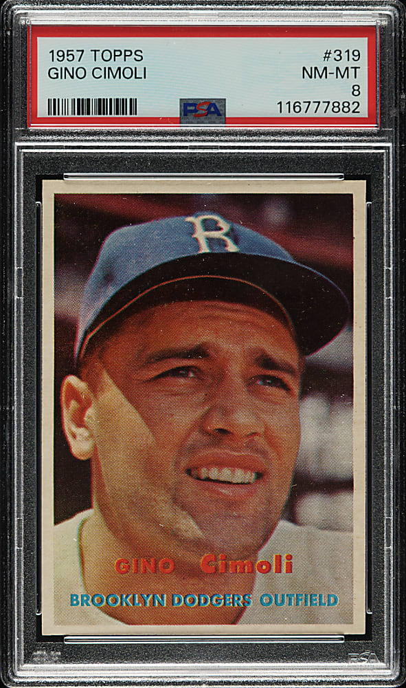 1957 Topps #319 Gino Cimoli PSA NM-MT 8
