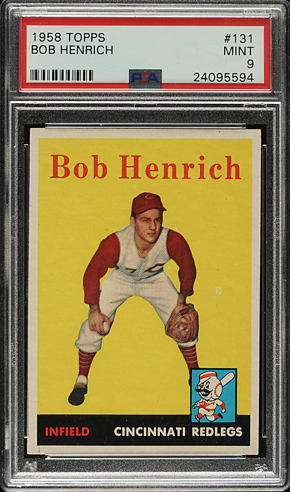 1958 Topps #131 Bob Henrich PSA MINT 9 - Highest Graded!