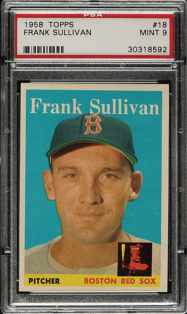 1958 Topps #18 Frank Sullivan PSA MINT 9 - Highest Graded!