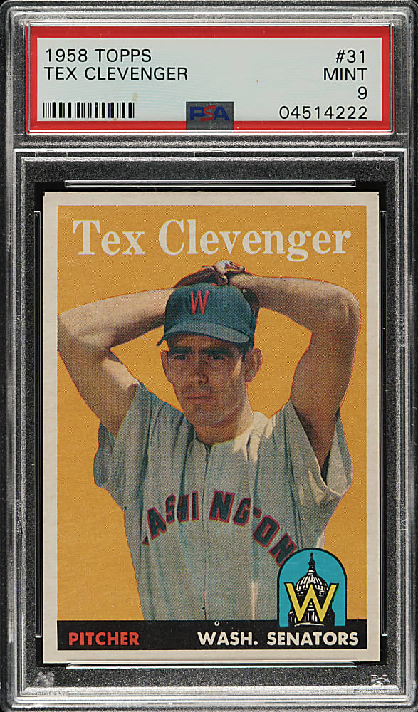 1958 Topps #31 Tex Clevenger PSA MINT 9