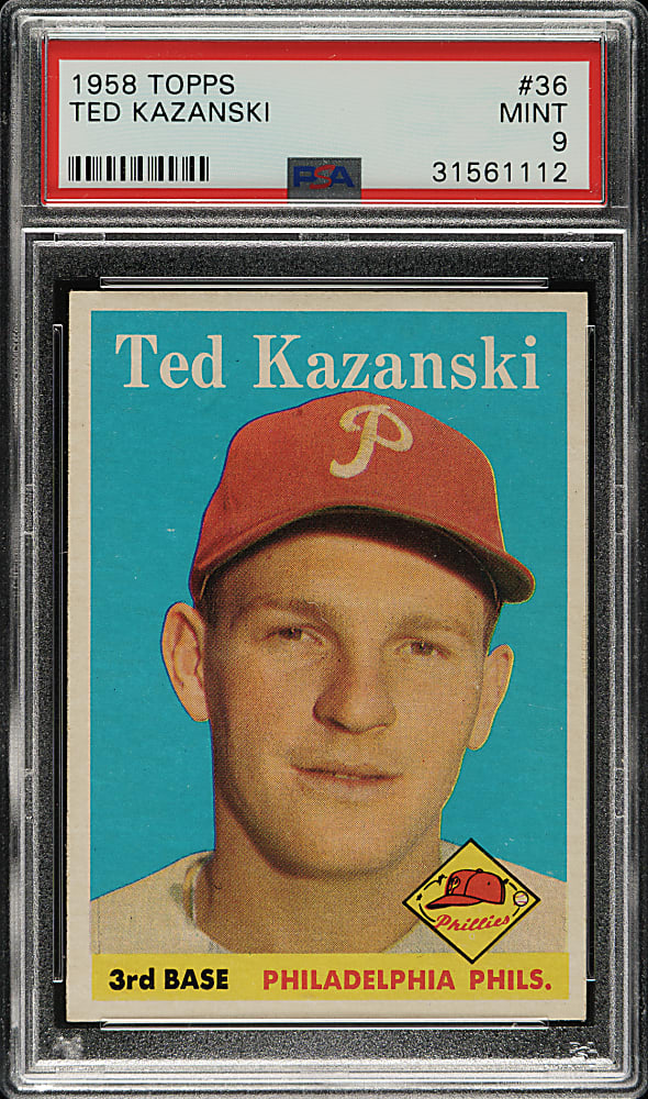 1958 Topps #36 Ted Kazanski PSA MINT 9 - Highest Graded!