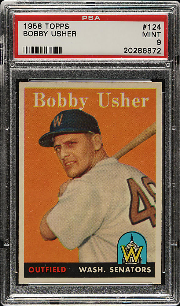 1958 Topps #124 Bobby Usher PSA MINT 9 - Highest Graded!