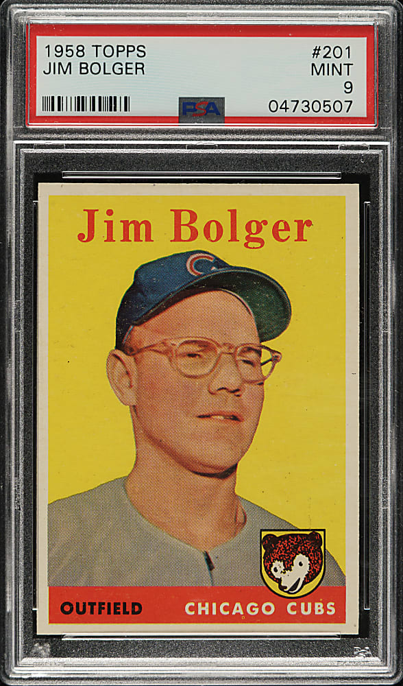 1958 Topps #201 Jim Bolger PSA MINT 9 - Highest Graded!