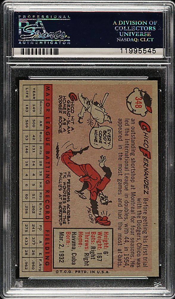 1958 Topps #348 Chico Fernandez PSA MINT 9