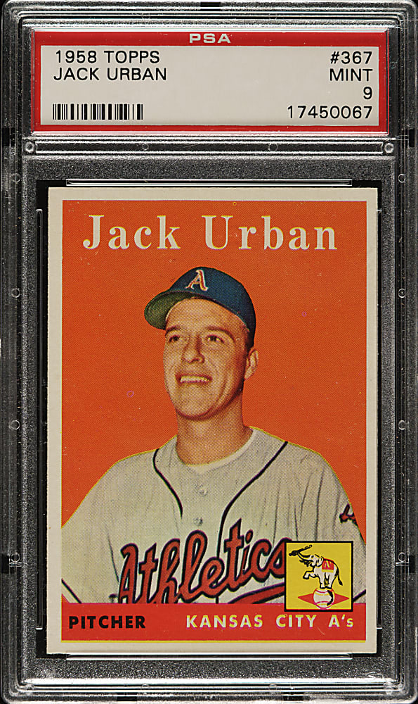 1958 Topps #367 Jack Urban PSA MINT 9 - Highest Graded!