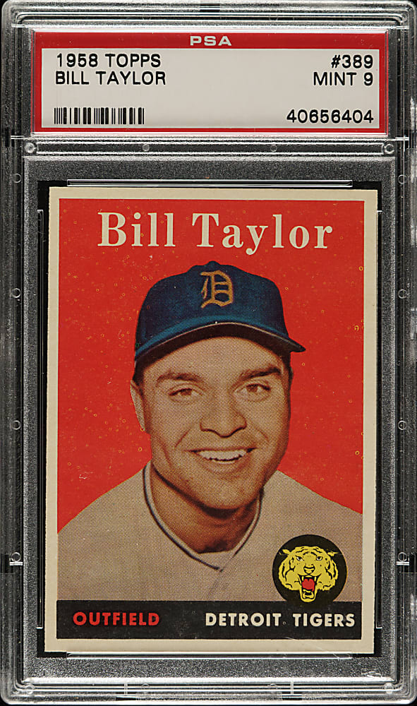 1958 Topps #389 Bill Taylor PSA MINT 9 - Highest Graded!