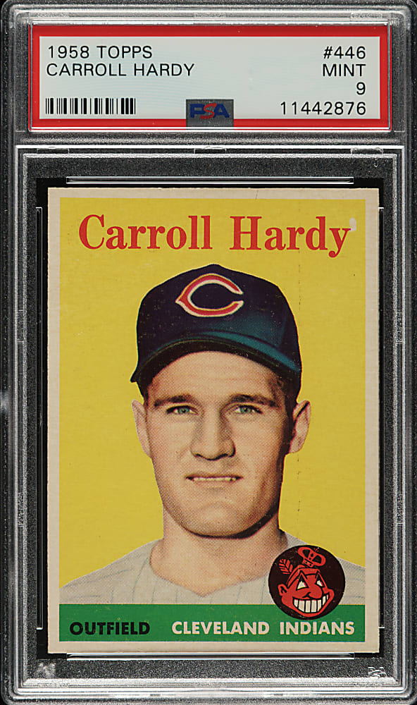 1958 Topps #446 Carroll Hardy PSA MINT 9 - Highest Graded!