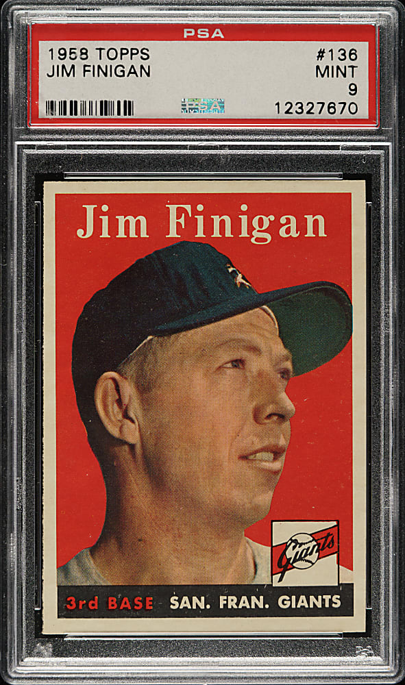 1958 Topps #136 Jim Finigan PSA MINT 9