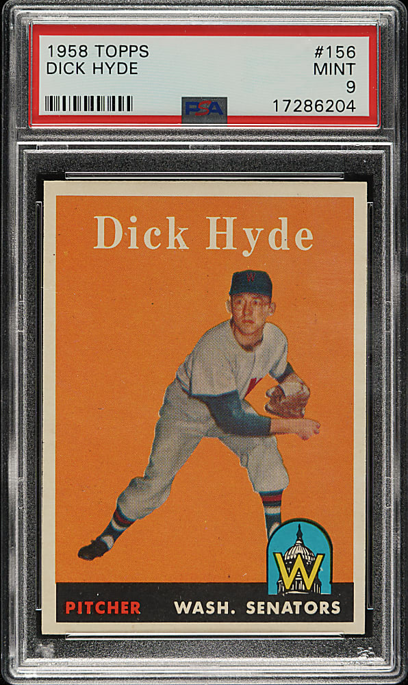 1958 Topps #156 Dick Hyde PSA MINT 9 - Highest Graded!
