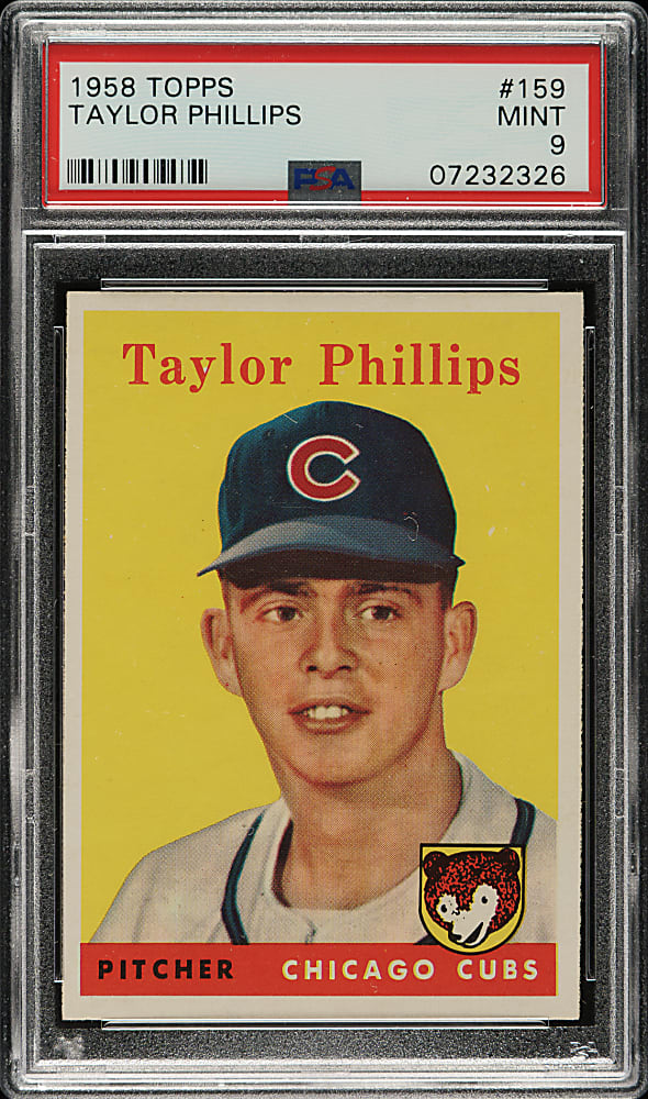 1958 Topps #159 Taylor Phillips PSA MINT 9 - Highest Graded!
