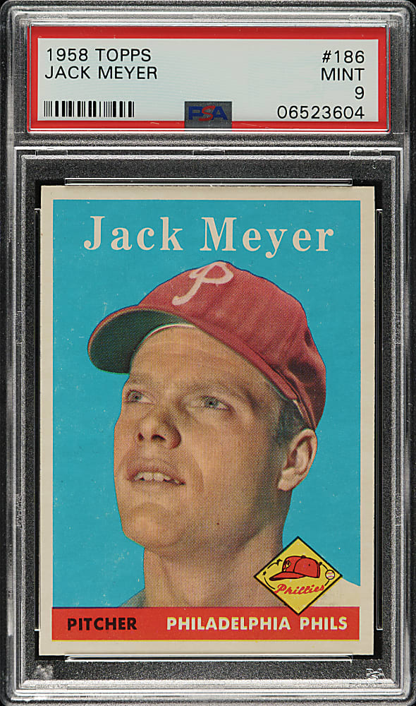 1958 Topps #186 Jack Meyer PSA MINT 9 - Highest Graded!