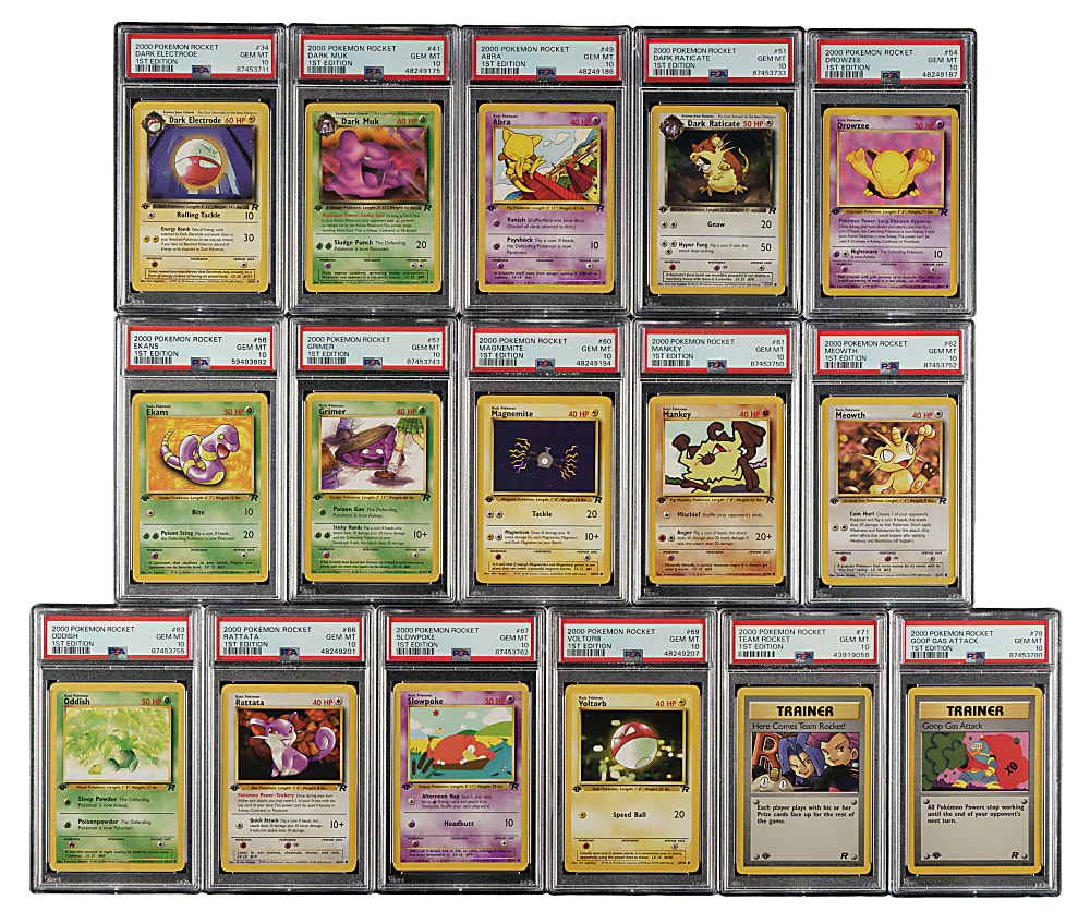 2000 Pokemon Rocket 1st Edition PSA-Graded GEM MINT 10 Collection (20 Cards)